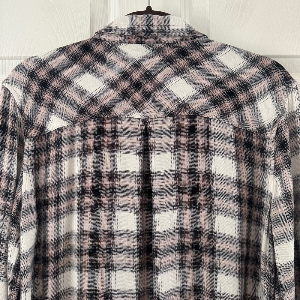 Rails Hunter Shirt Plaid Button Up Long Sleeve Ivory Coal Blush Size Medium - Picture 9 of 15
